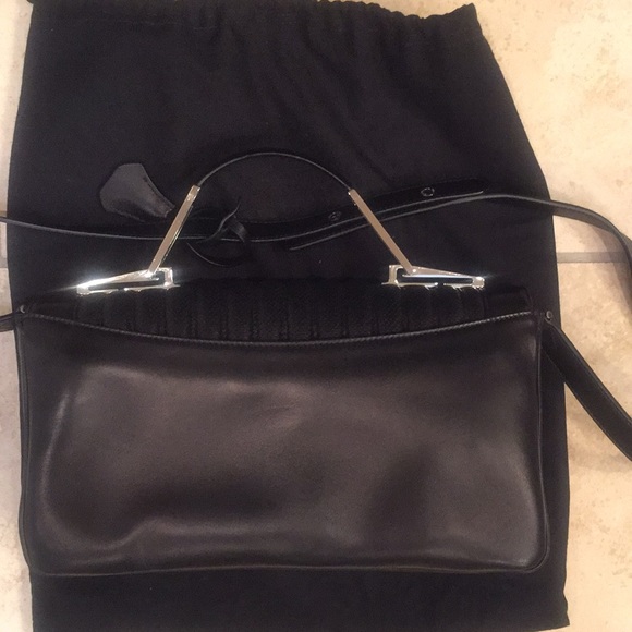 BARBARA BUI BLACK QUILTED, PERFORATED PURSE NWT - Picture 3 of 7